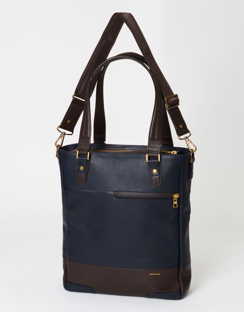 Navy leather shopper discount bag